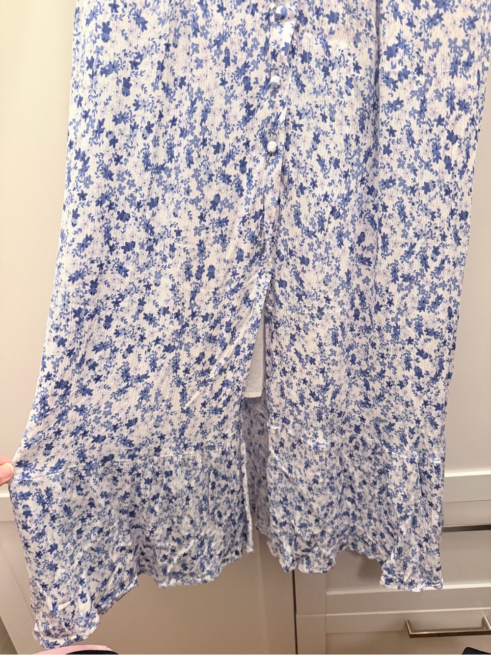 Dynamite White and Blue Floral Midi Dress - Picture 5 of 5